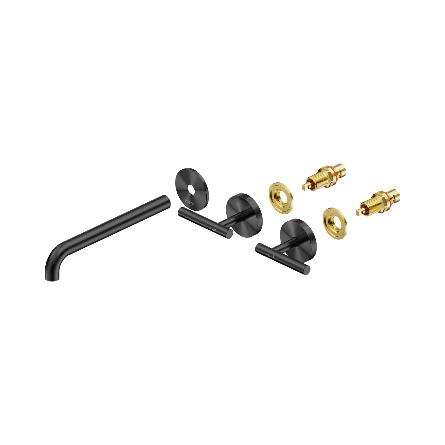 Mecca Lever Wall Basin/Bath Set 220mm Spout Trim kits Only Gun Metal