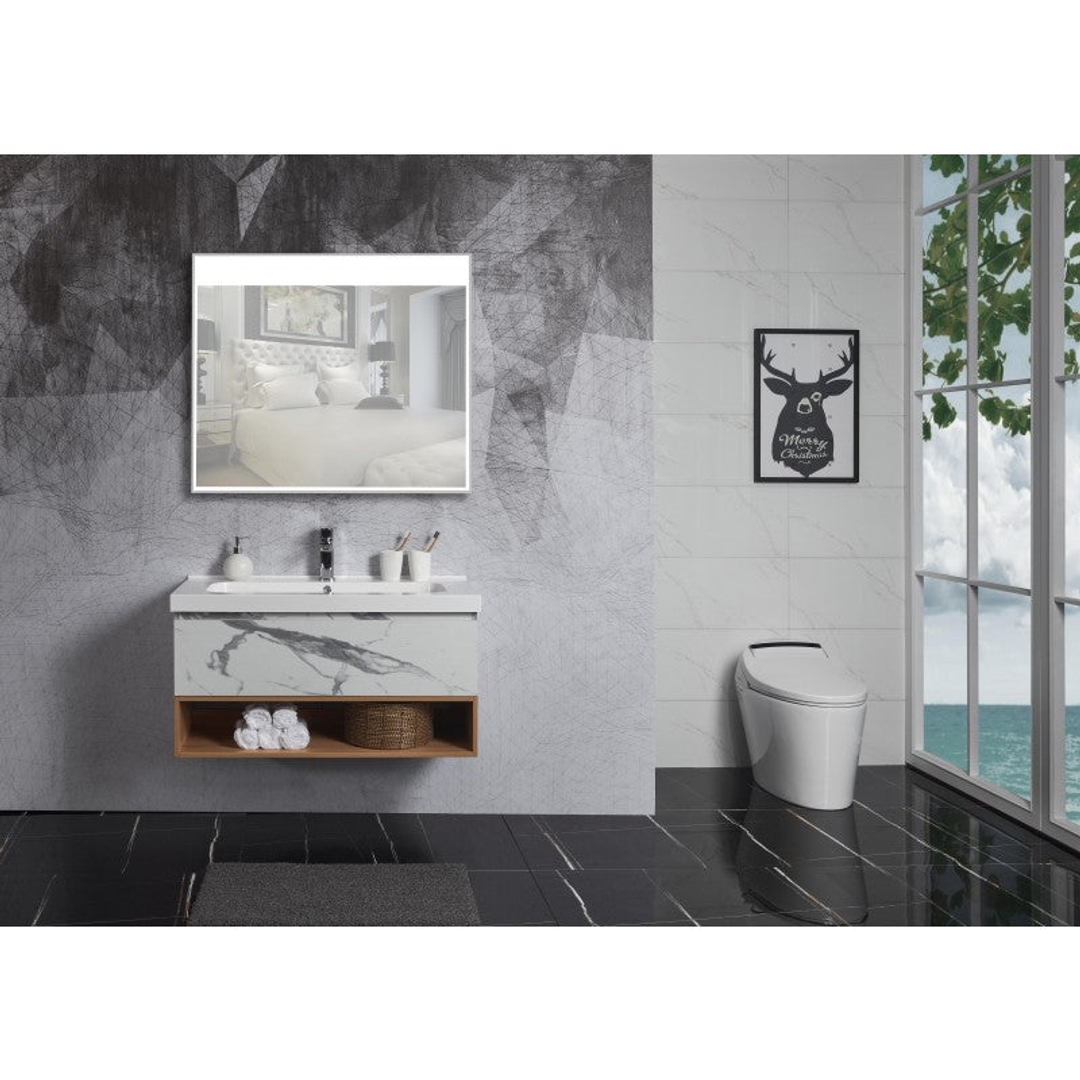 Belbagno Zero 1000mm Wall Hung Vanity Callacatta Oak Zer-10