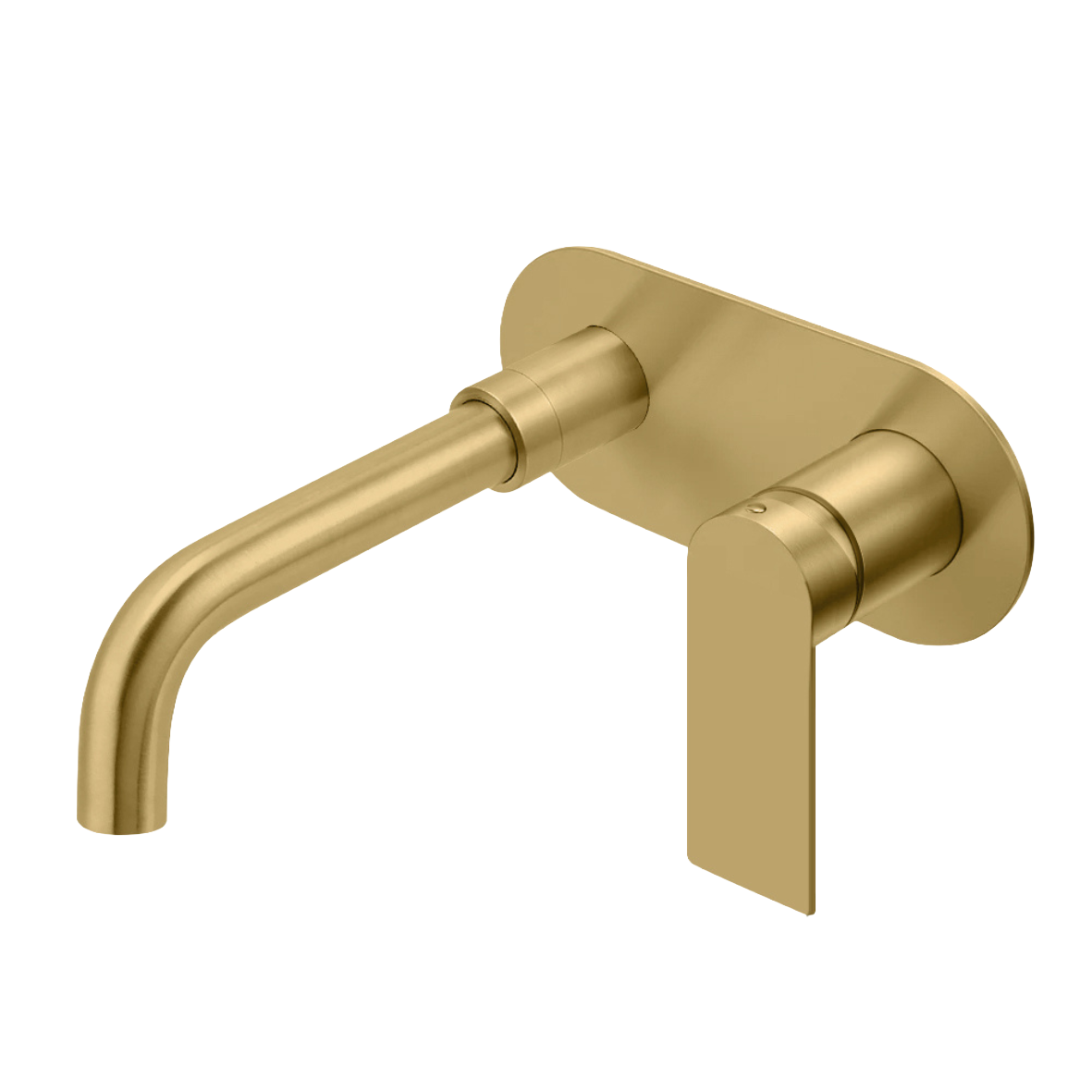 Luci Inox Elliptical Wall Mounted Basin/Bath Mixer w/-190 Spout - Brushed Bronze