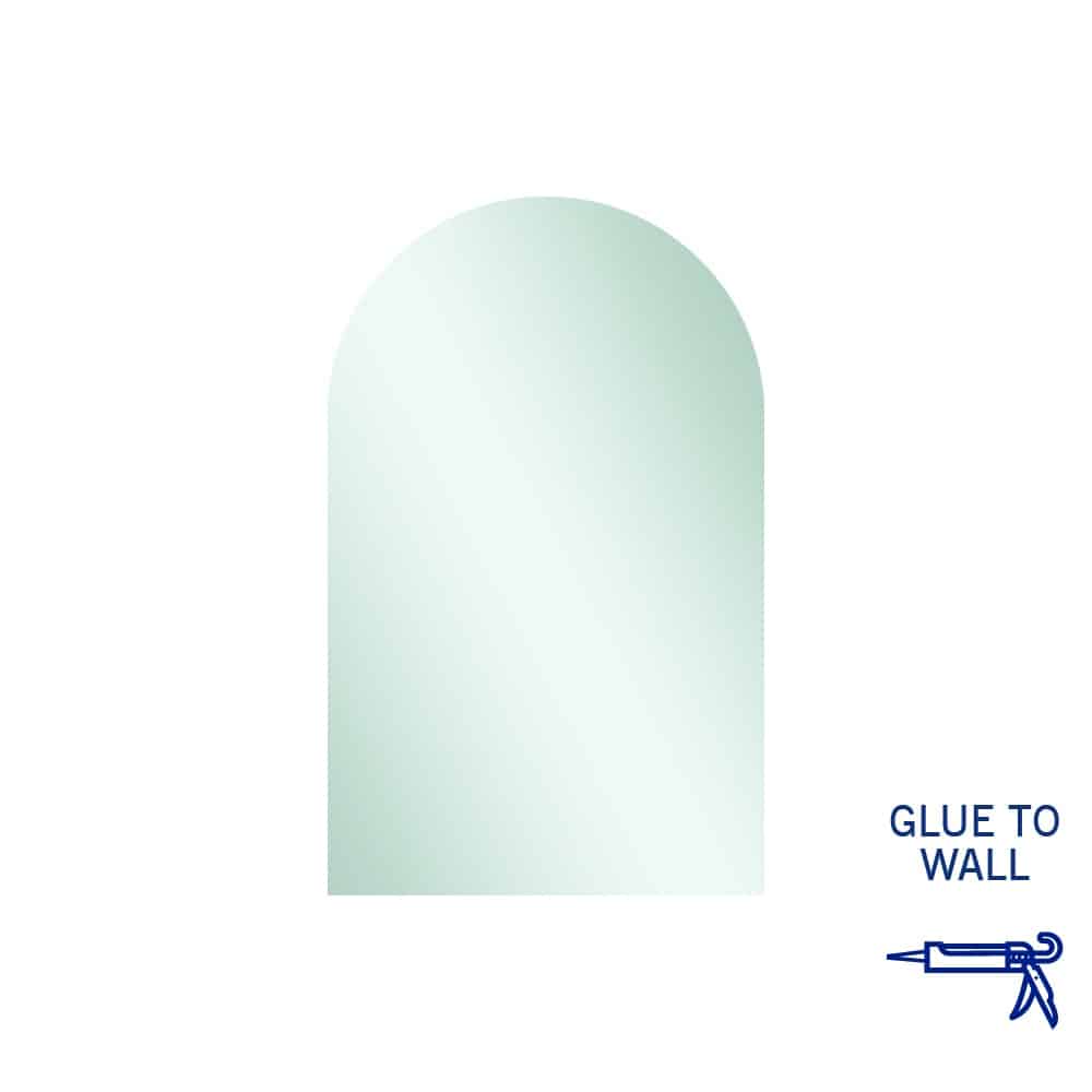 AC5080GT Church Shape Polished Edge Mirror Glue-to-Wall