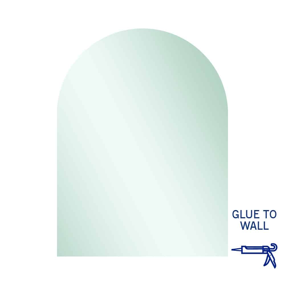 AC7510GT Church Shape Polished Edge Mirror Glue-to-Wall