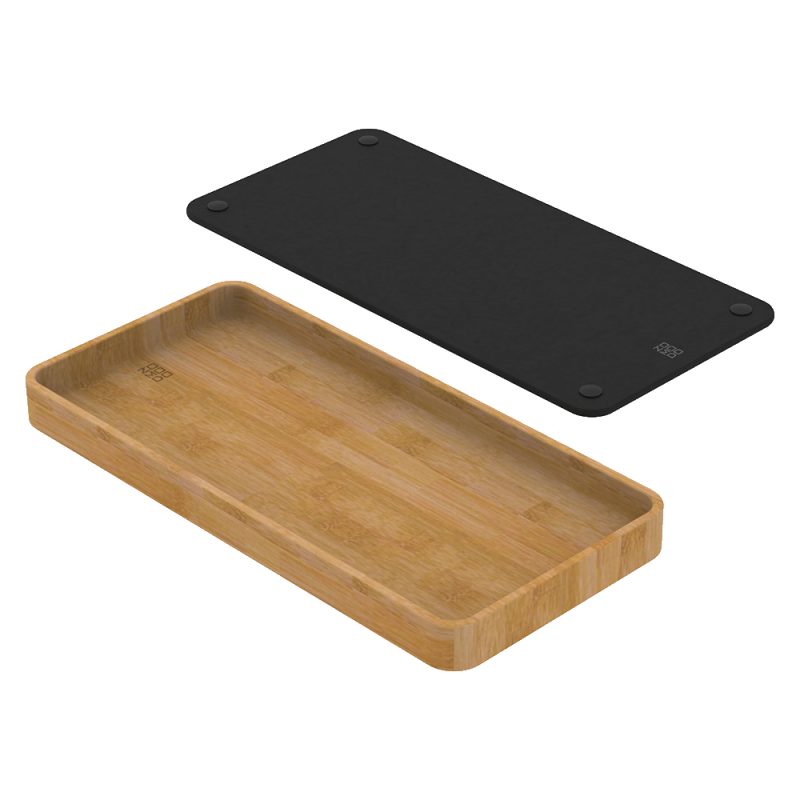 Boutique Fibre Rock & Bamboo Tray Set