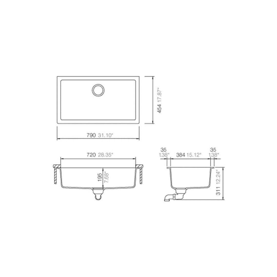 Abey SCHOCK Signus N-100XLY Undermount Sink