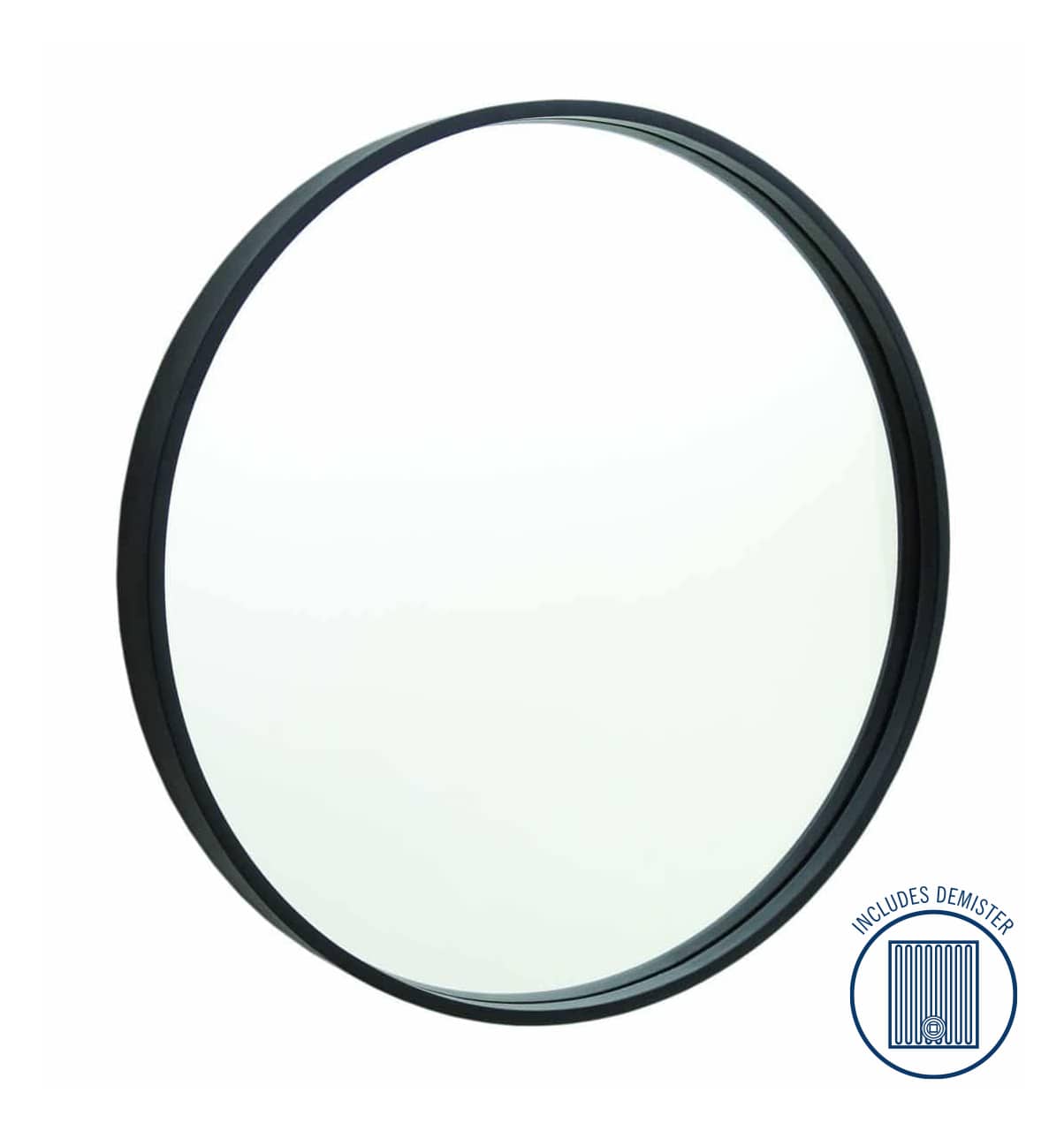 Bmr90Bfd Round Black Frame Mirror With Demister