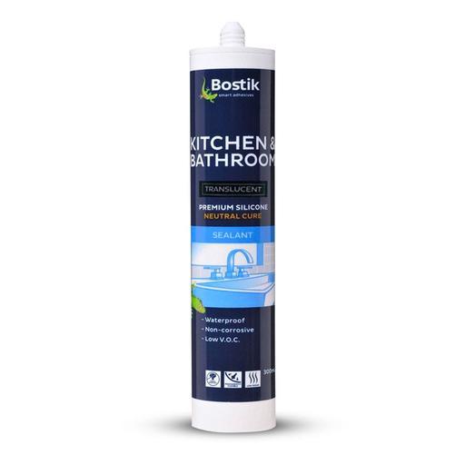 Bostik 30840127 300ml Kitchen & Bathroom Neutral Cure Silicone Sealant - Translucent