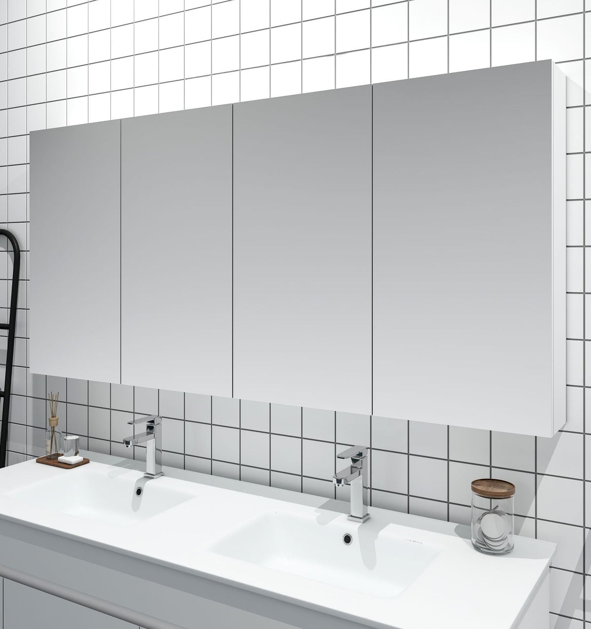 MDF Shaving Cabinet 1500mm - Gloss White