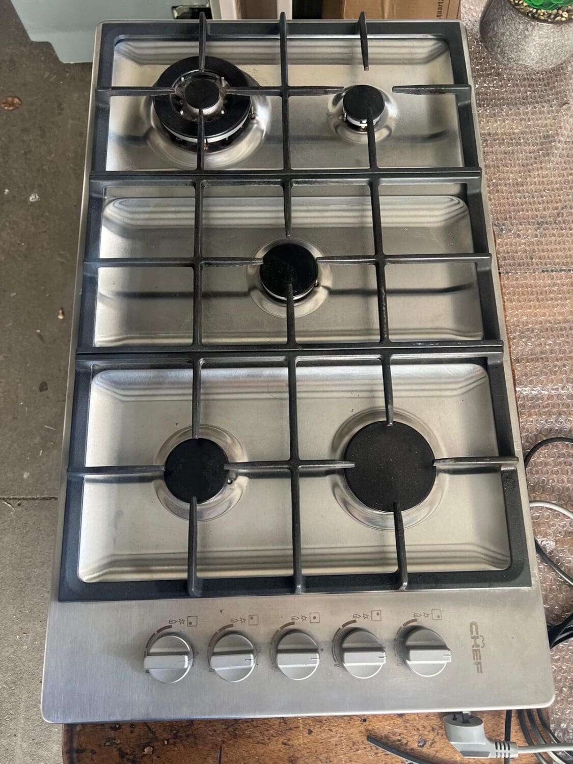 Chef 90CM 5 Burner Gas Cooktop, Stainless Chg954Sc - Reno Spares