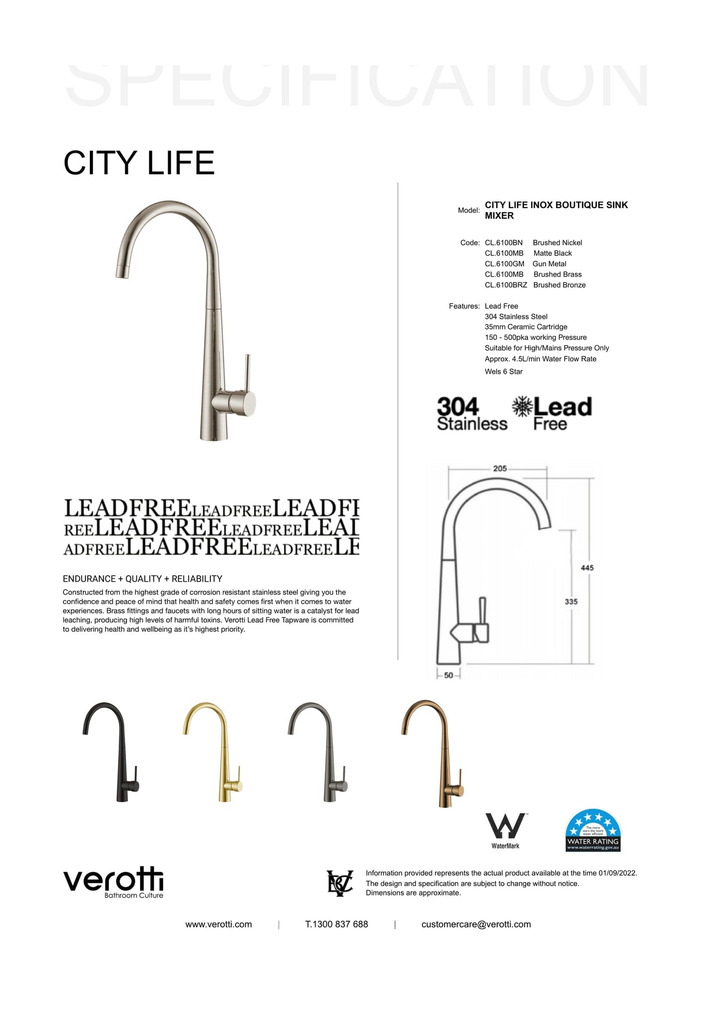 City Life Inox Boutique Kitchen Mixer