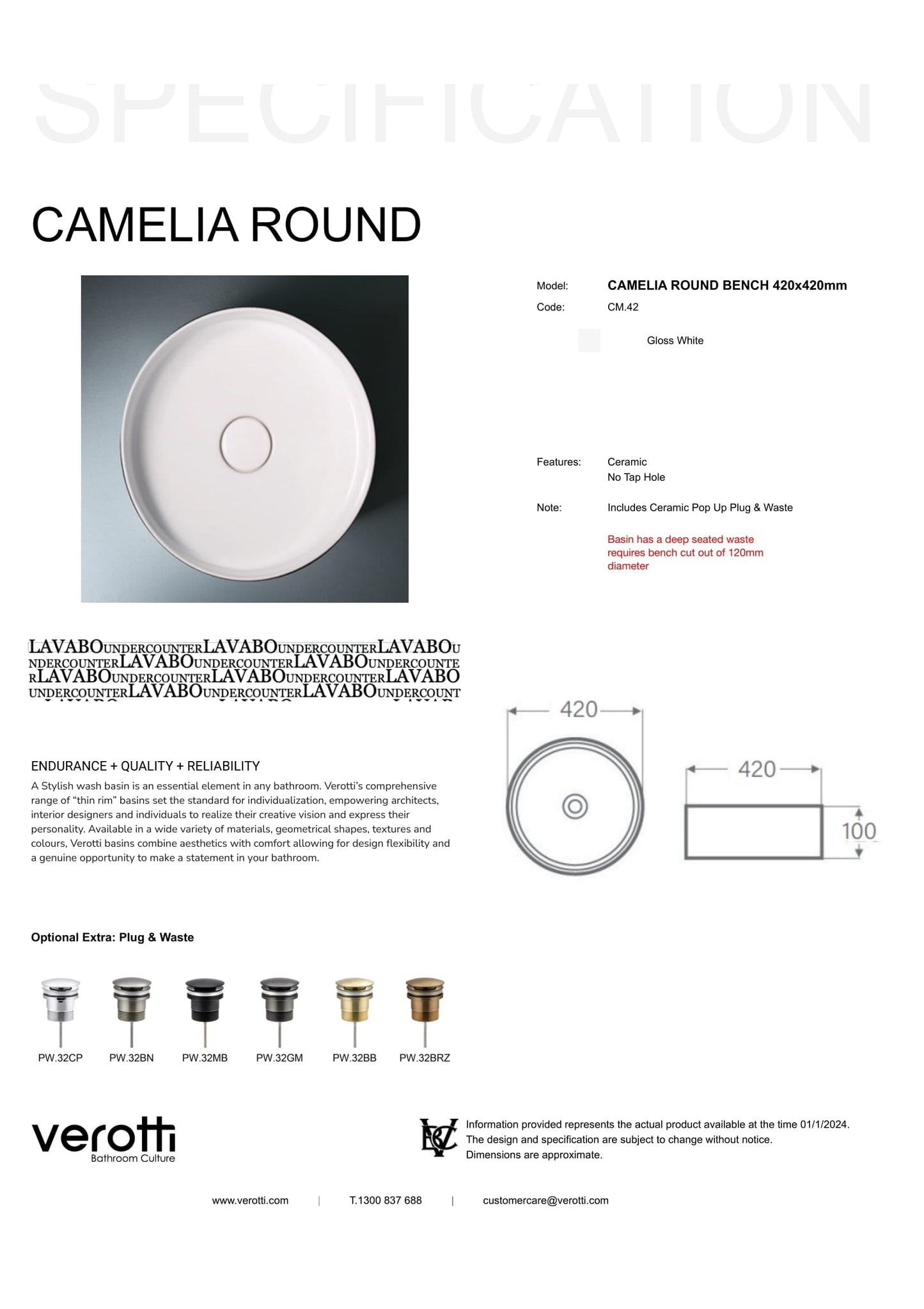 CAMELLIA (W420 , D420 , H100)