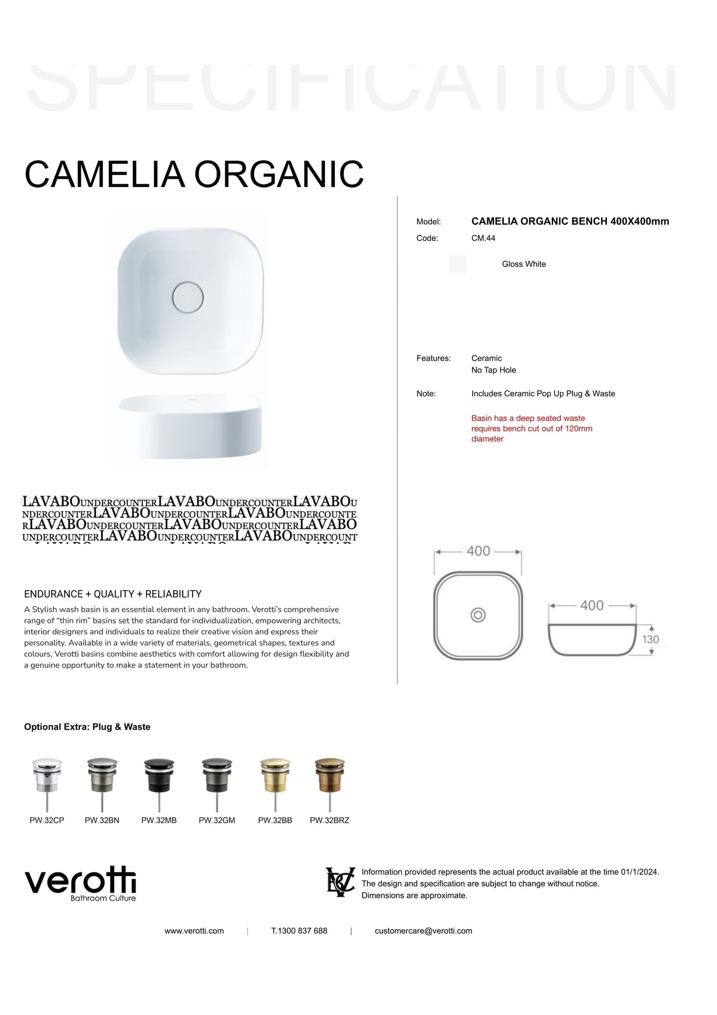 CAMELLIA ORGANIC (W400 , D400 , H130)
