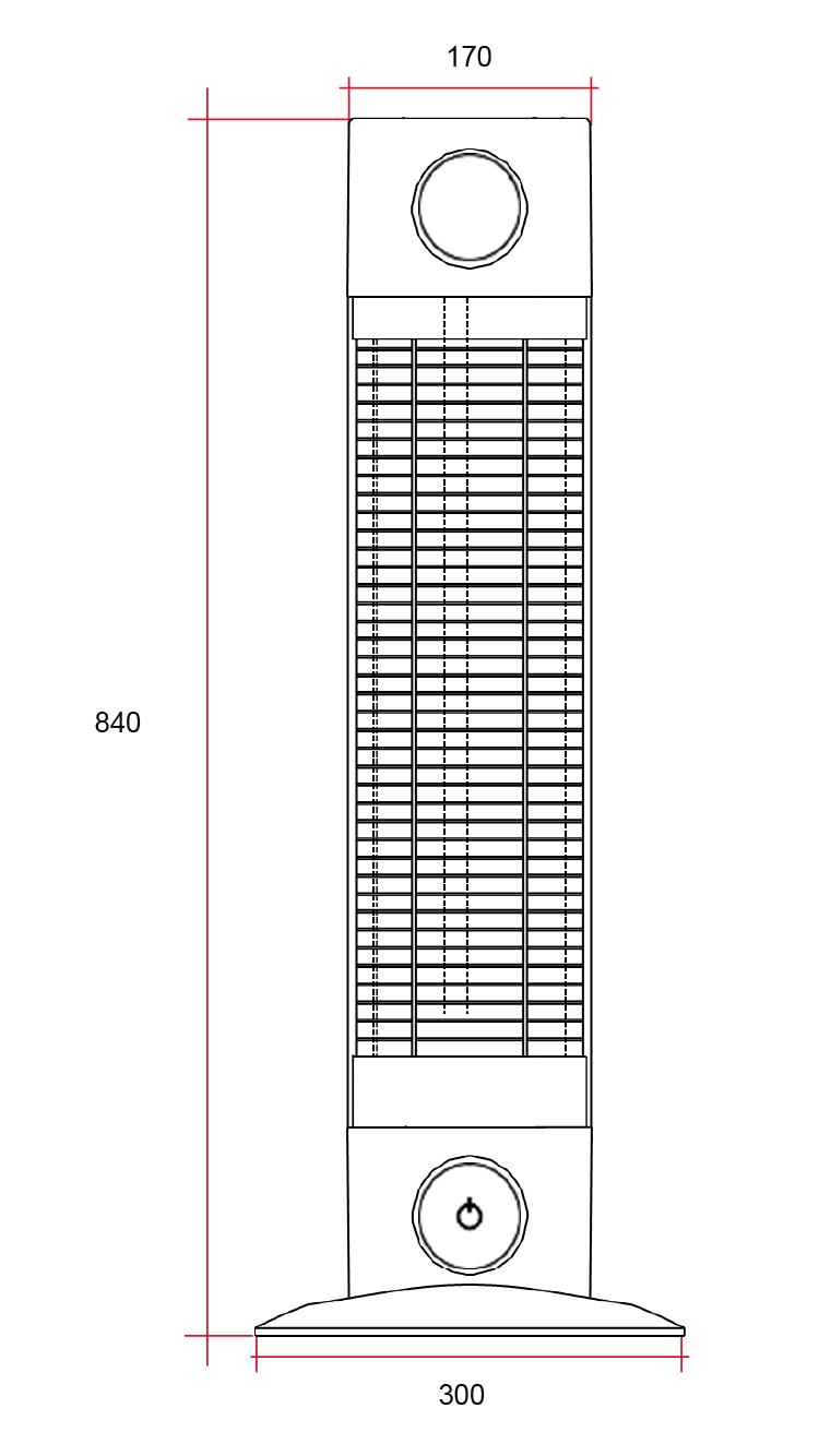 CO1800RB Cedar 1800W Mid-Wave Outdoor Heater