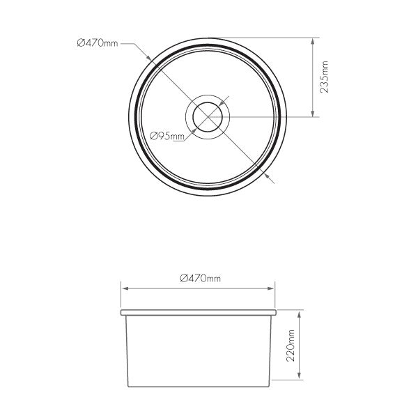 Turner Hastings Cuisine Round 47 Fireclay Single Sink