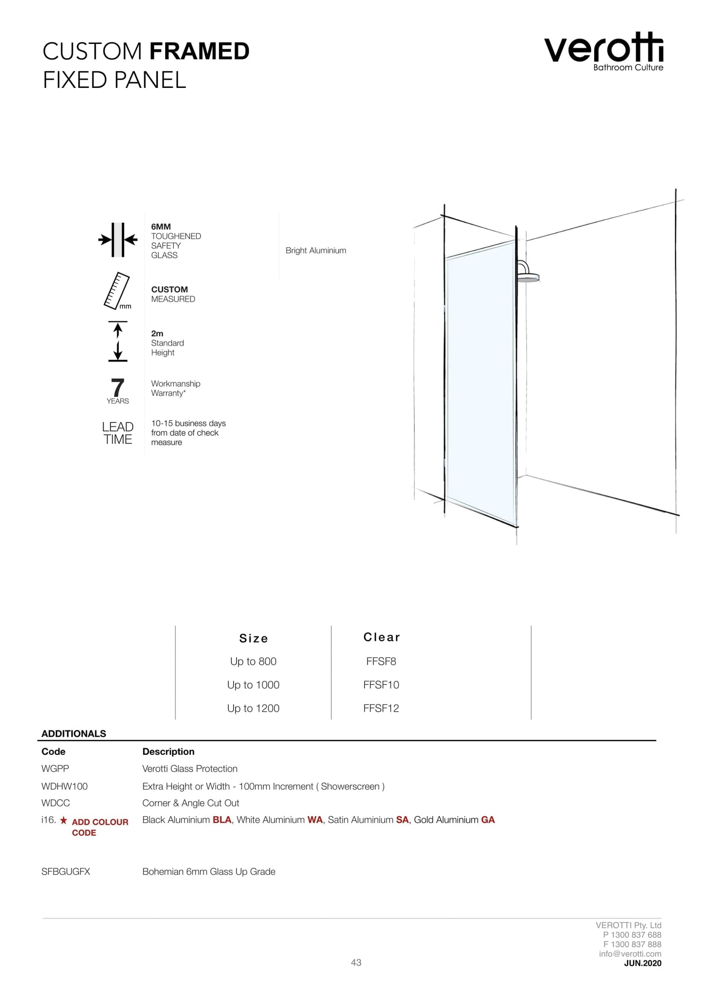 Custom Framed Fixed Panel - Up to 800 / TruClear+
