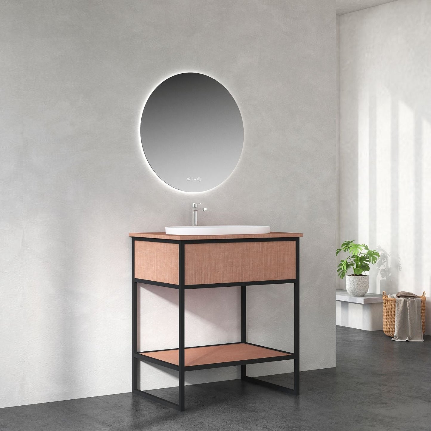 DIO 750mm Vanity Cabinet for Insert Basin - Costa Oak - 750mm x 547mm x 830mm / Costa Oak / Cabinet Only