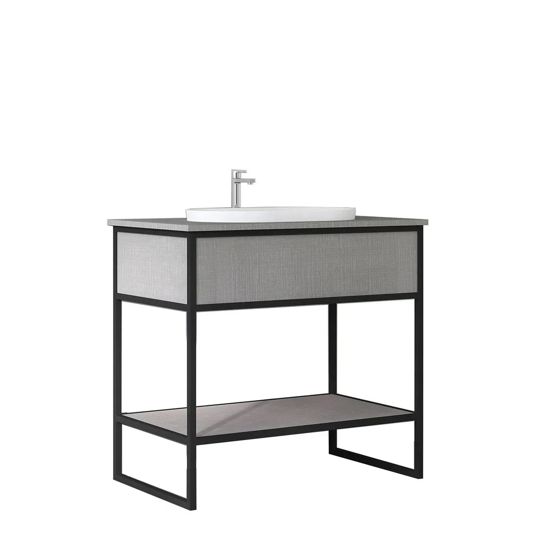 DIO 900mm Vanity Cabinet for Insert Basin - Costa Oak - 900mm x 547mm x 830mm / Costa Oak / Cabinet Only