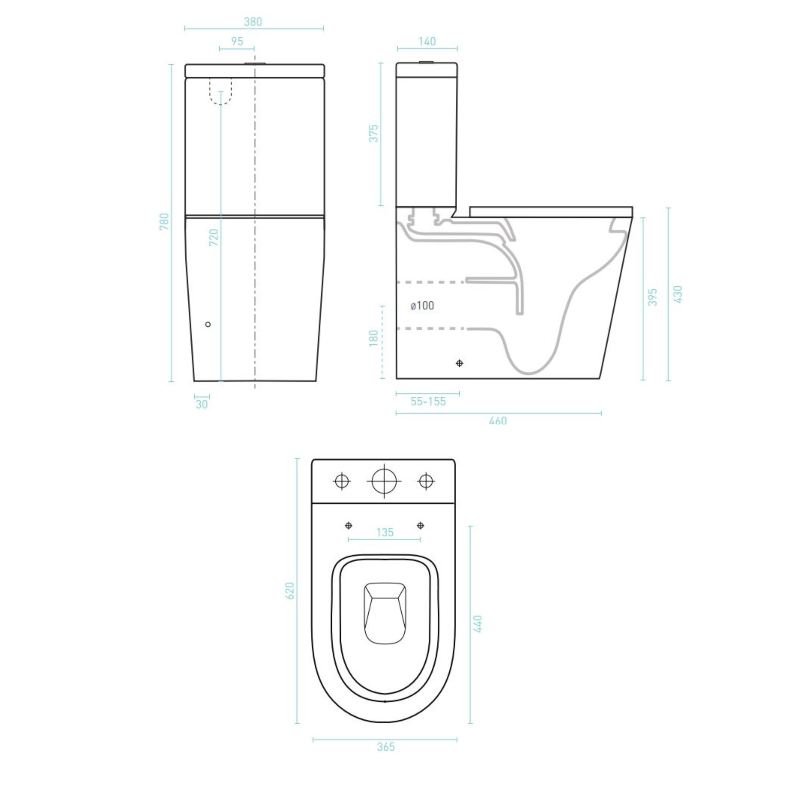 Decina Prezzo Rimless Wall Faced Toilet Suite