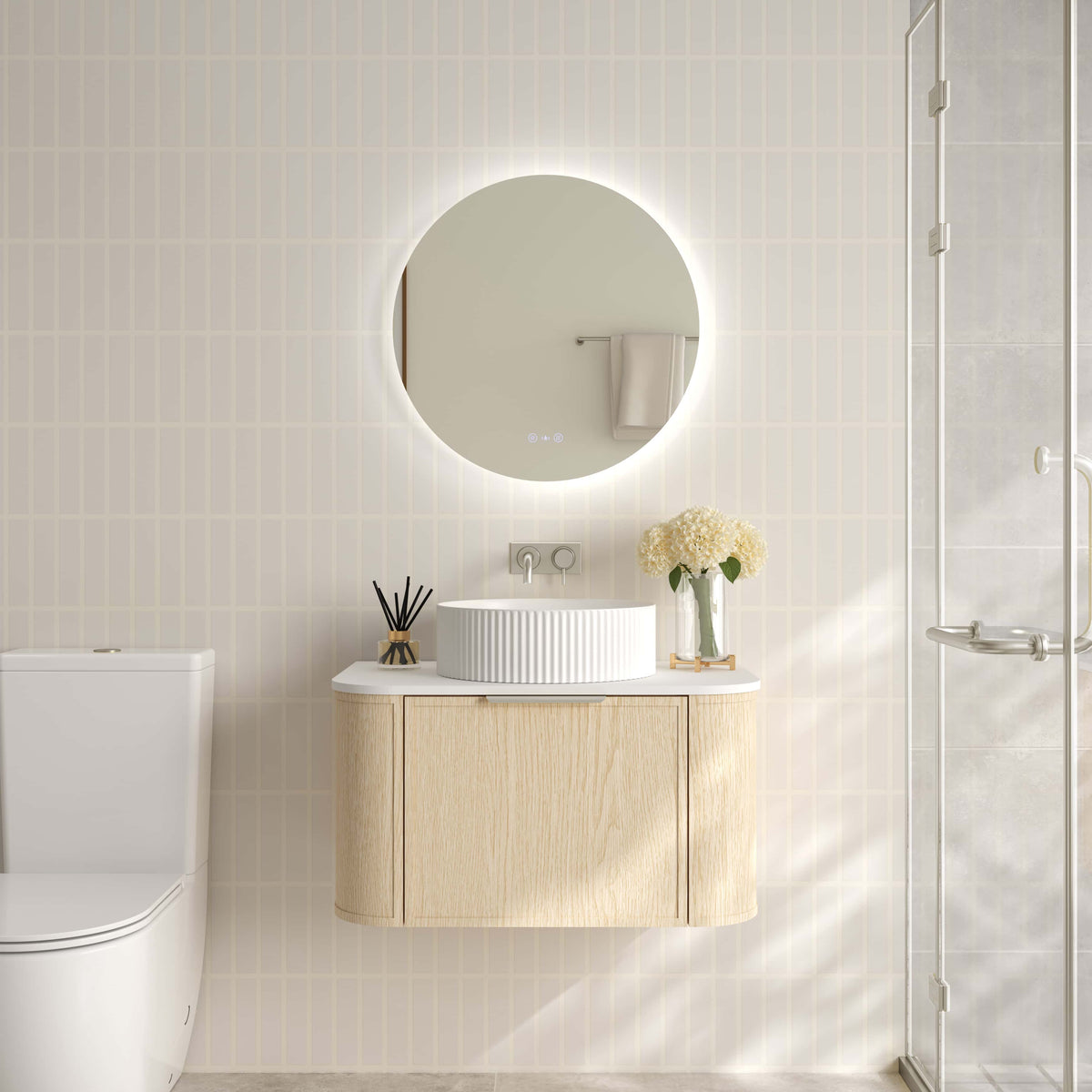 Elva 750mm Wall-Hung Cabinet - Natural Oak