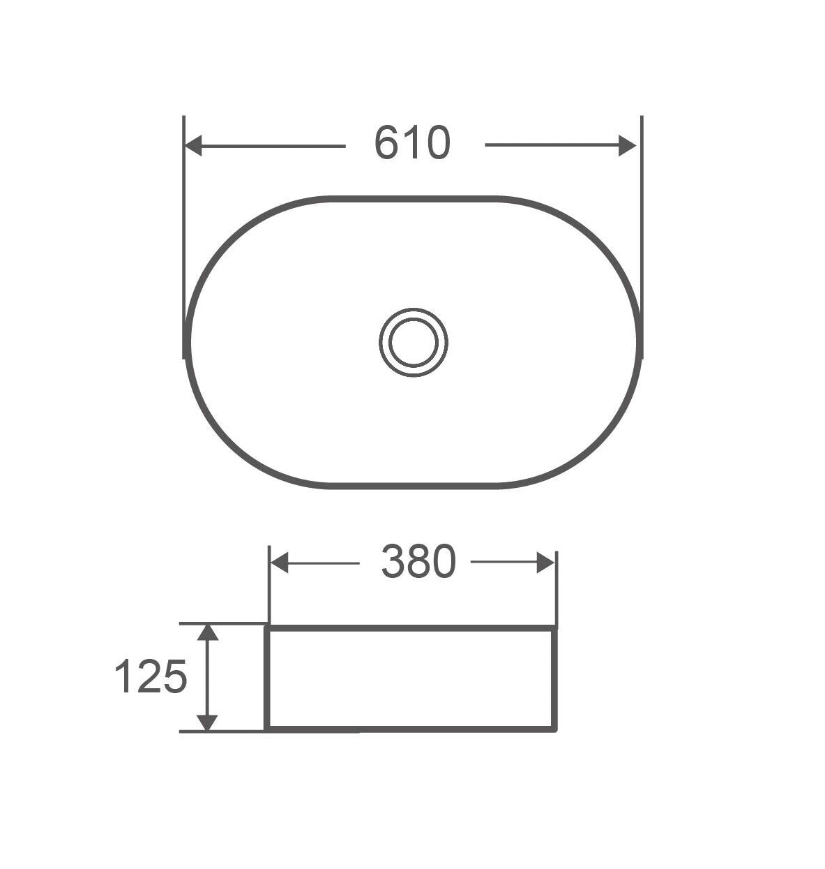 Evea 61 Counter-top Oval Basin