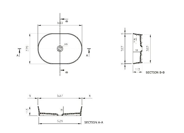 Fino 55x38 Counter Top Basin