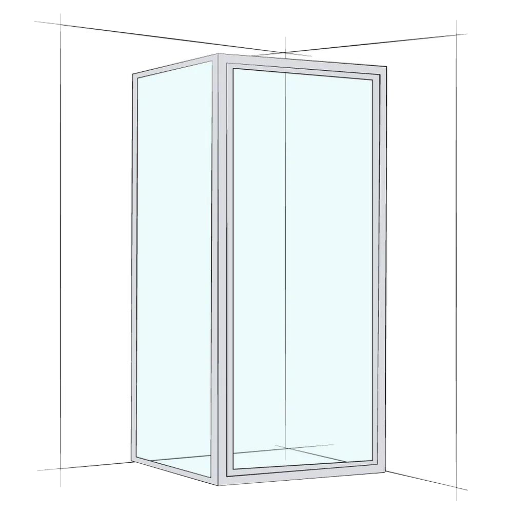Custom Framed Corner Set-In - Up to 1200 x 1200 / Clear
