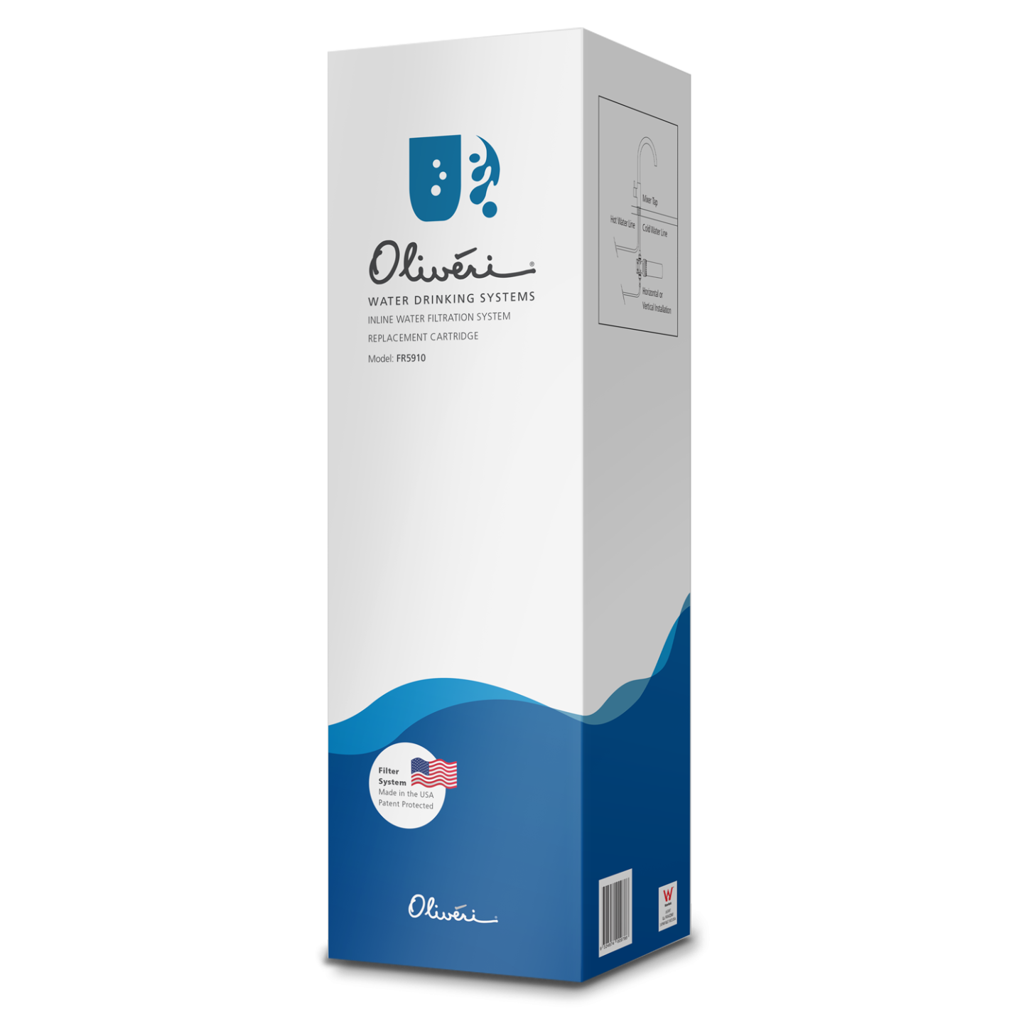 Oliveri Inline Water Filtration System Replacement Cartridge For Harsh Water Use White