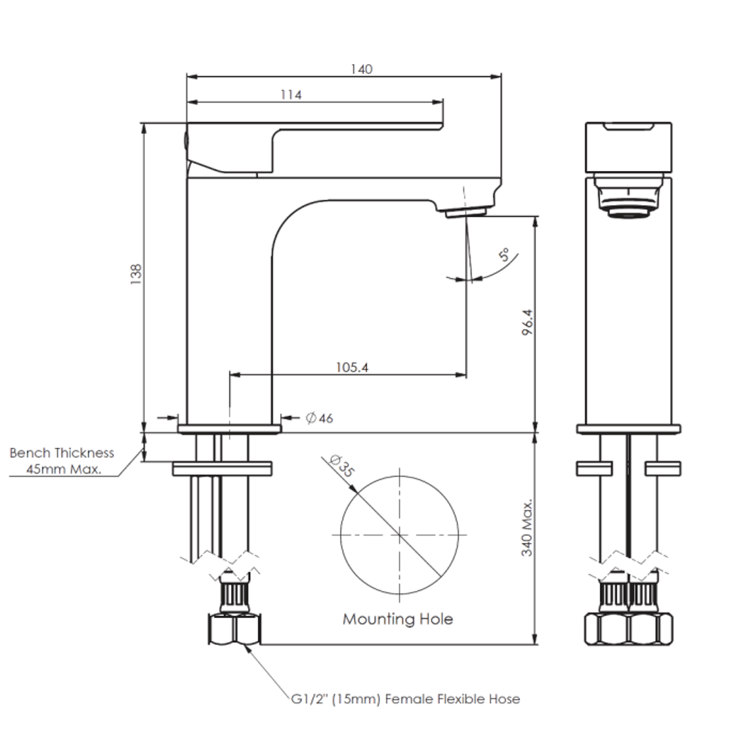 Greens Astro II Basin Mixer
