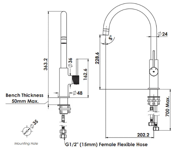 Mika Gooseneck Sink Mixer - Reno Spares