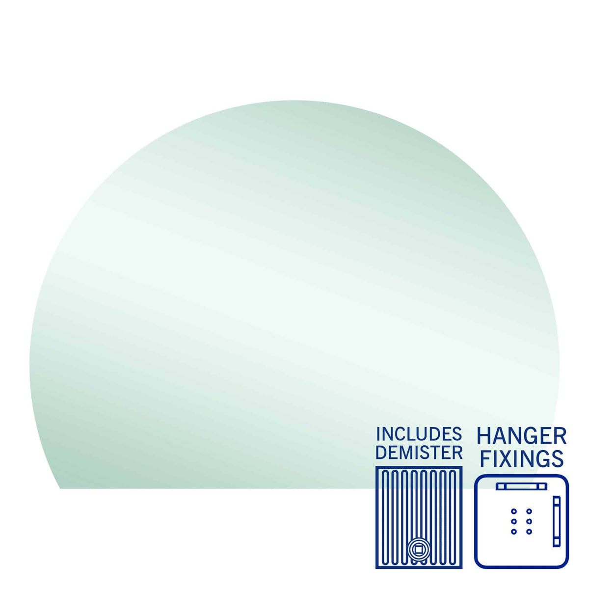 HD1511HND D-Shaped Polished Edge Mirror with Demister