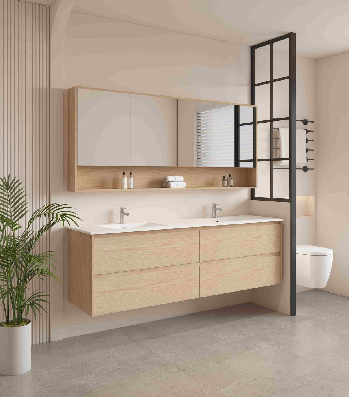 HERA 1800mm Wall-Hung Vanity - Tas Oak (+ TOP 180D)