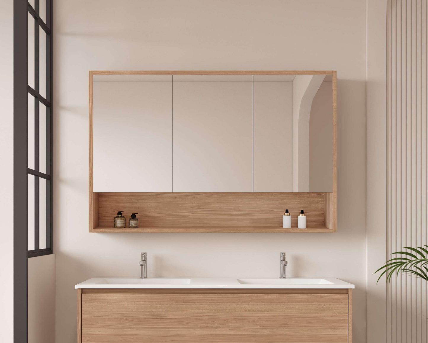 HERA 1200mm Shaving Cabinet - Elegant Oak