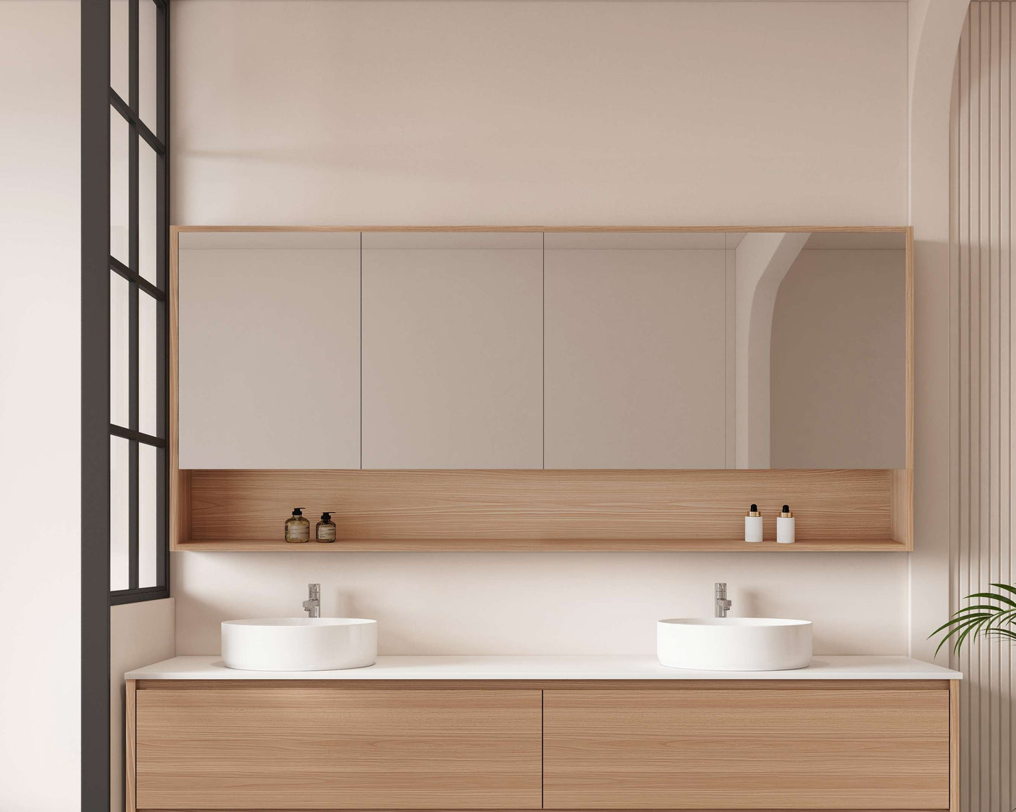 HERA 1500mm Shaving Cabinet - Elegant Oak