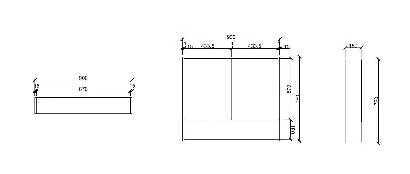 HERA 900mm x 780mm Shaving Cabinet - Tas Oak