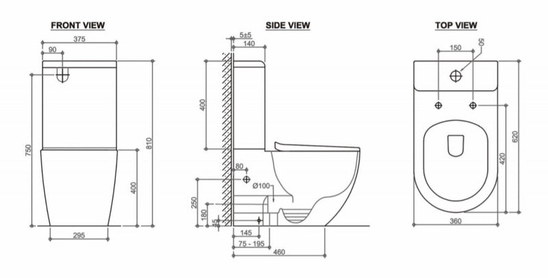 Inspire Cosenza Rimless Back to Wall Toilet Suite