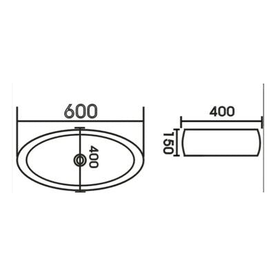 INSPIRE GLAZING FINE CERAMIC BASIN GLOSS 600MM