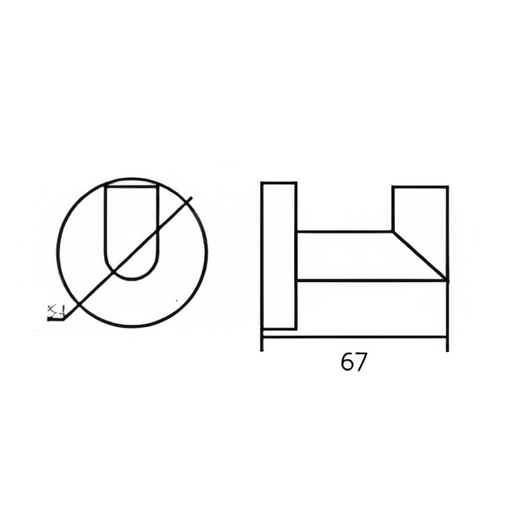 INSPIRE RONDO SINGLE ROBE HOOK 67MM
