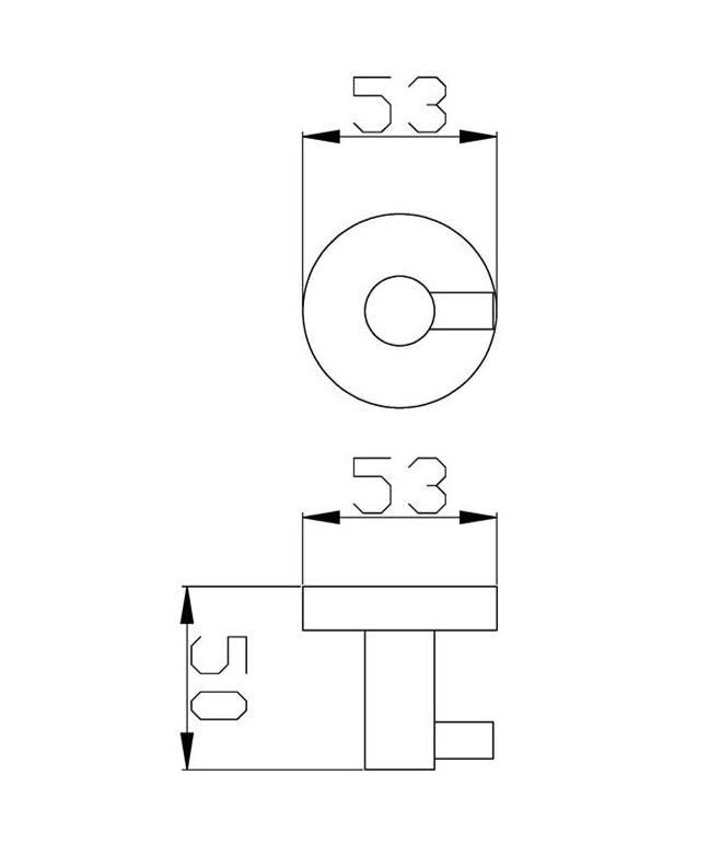 INSPIRE RONDO SINGLE ROBE HOOK 53MM