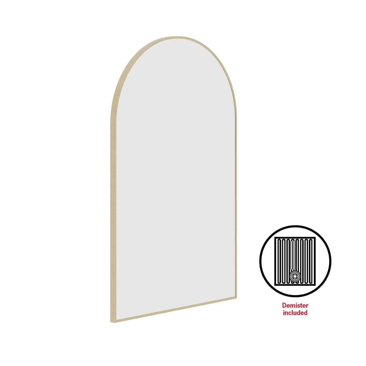 JC5080GD Arch Gold Framed Mirror Including Demister