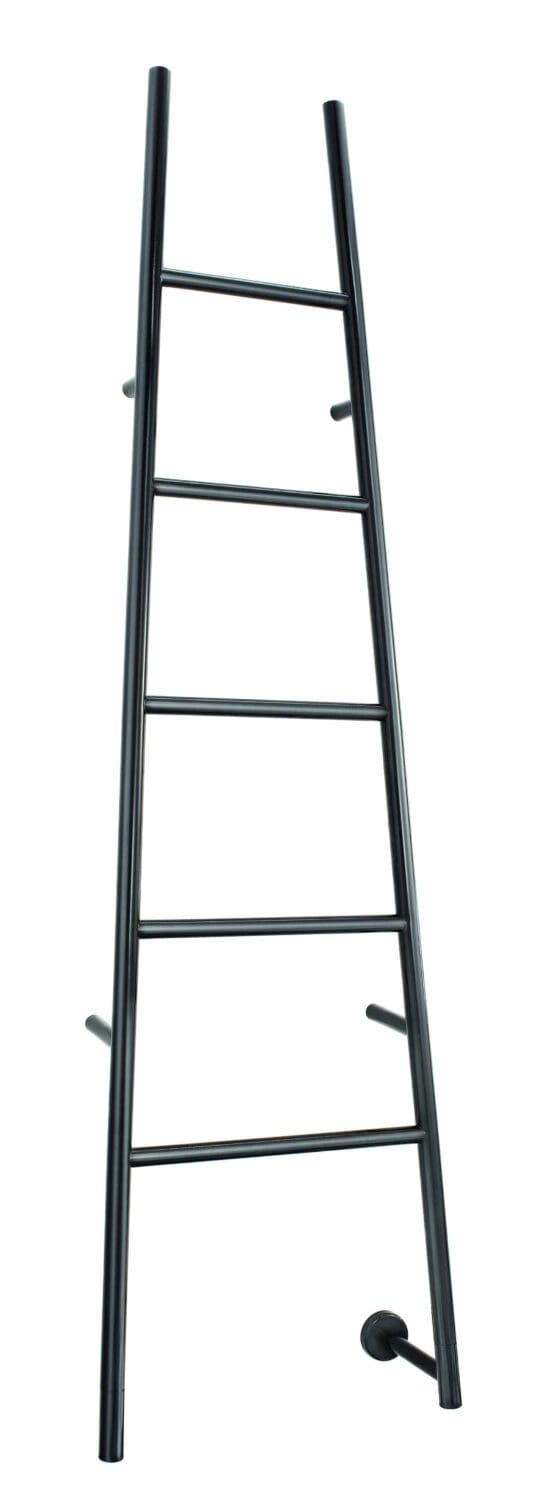 L52Sbkr Jeeves Tangent L Heated Towel Rail - Satin Black - Reno Spares