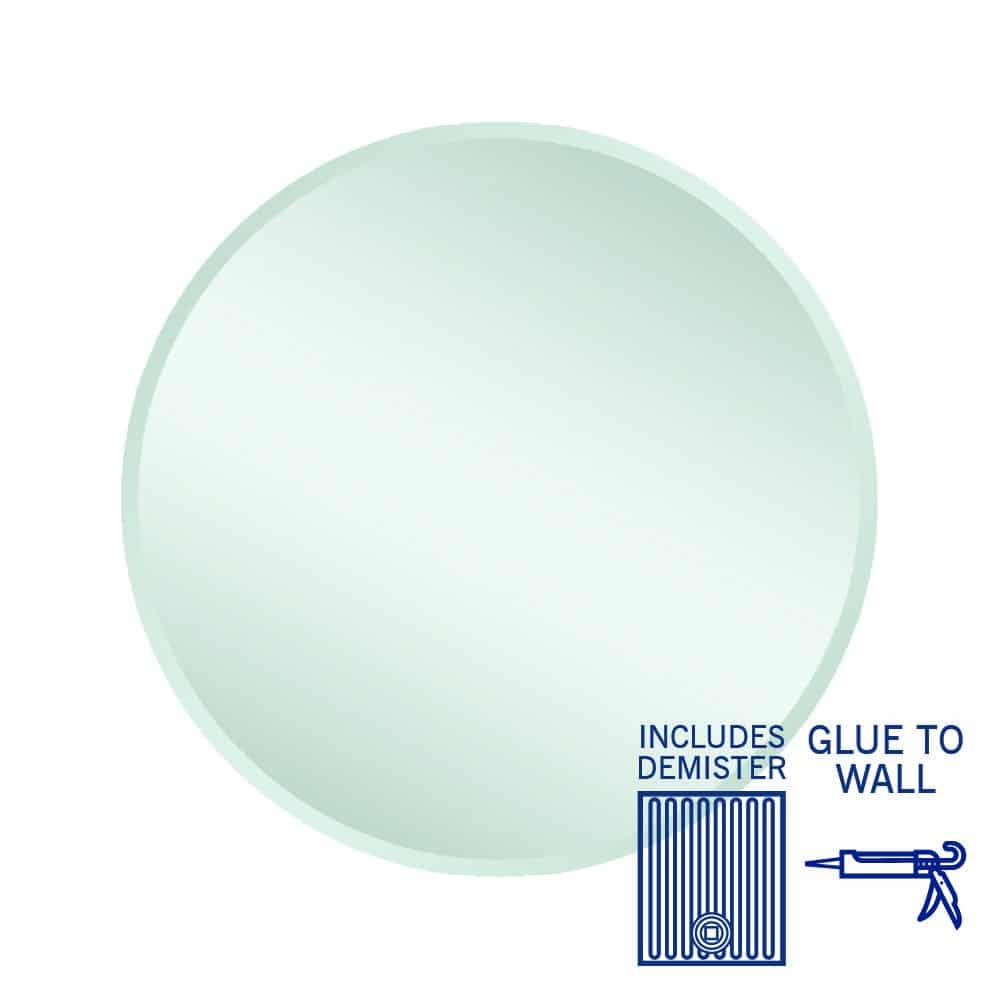 KR7070GTD Round 18mm Bevel Edge Mirror with Demister