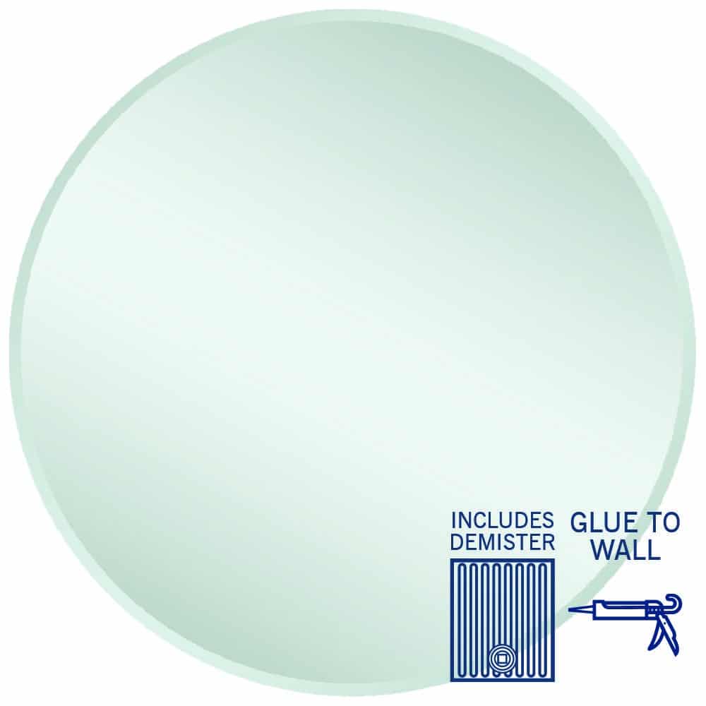 KR9090GTD Round 18mm Bevel Edge Mirror with Demister