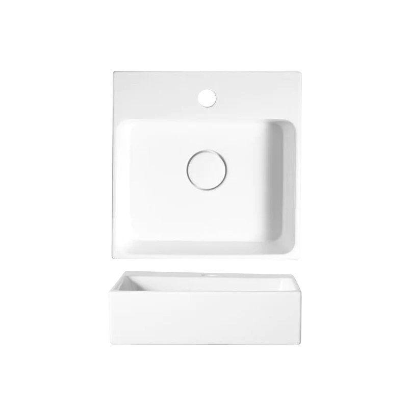 Lavender 400x400 Wall Basin 1TH Gloss White