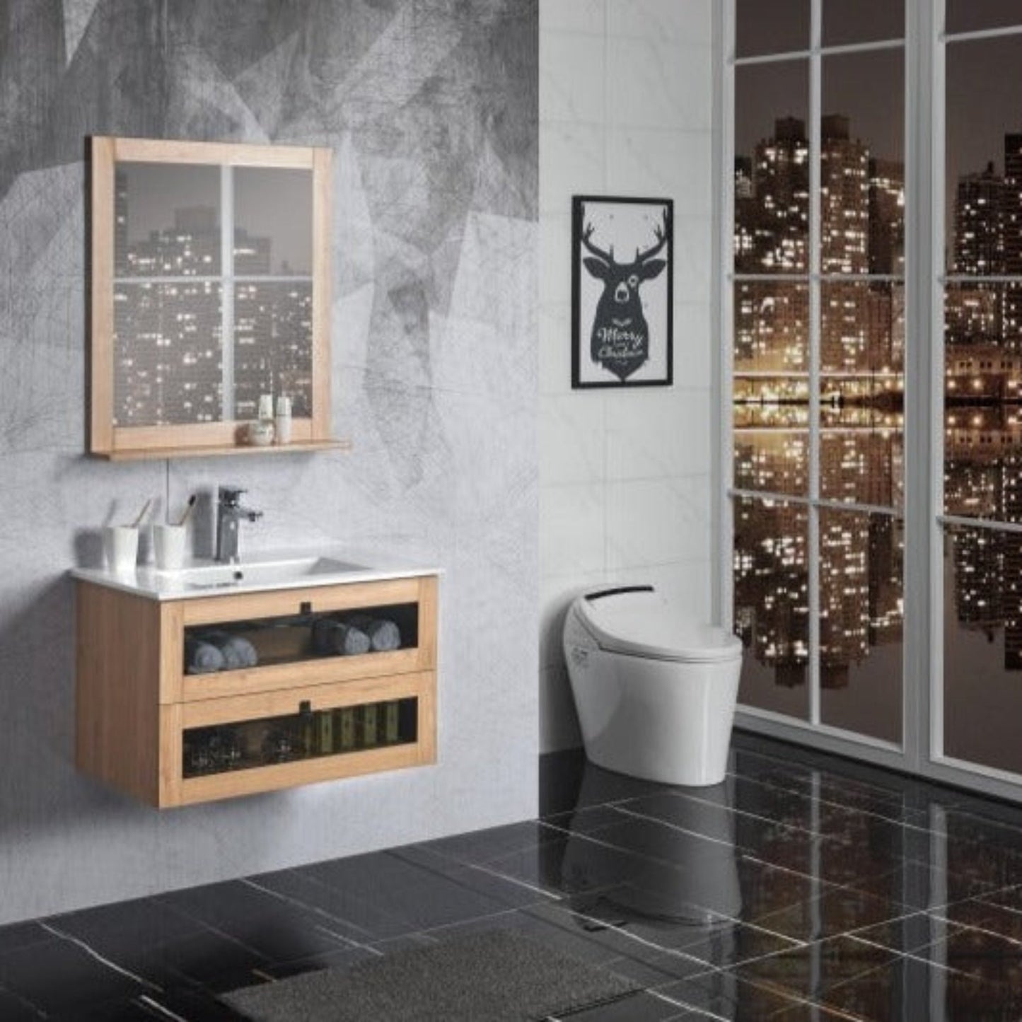 Manhattan 600mm, White Oak II, Wall Hung