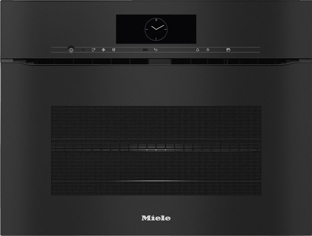 Miele H 7840 BMX Obsidian Black: Handleless Speed Oven with Seamless Design for Effortless Cooking