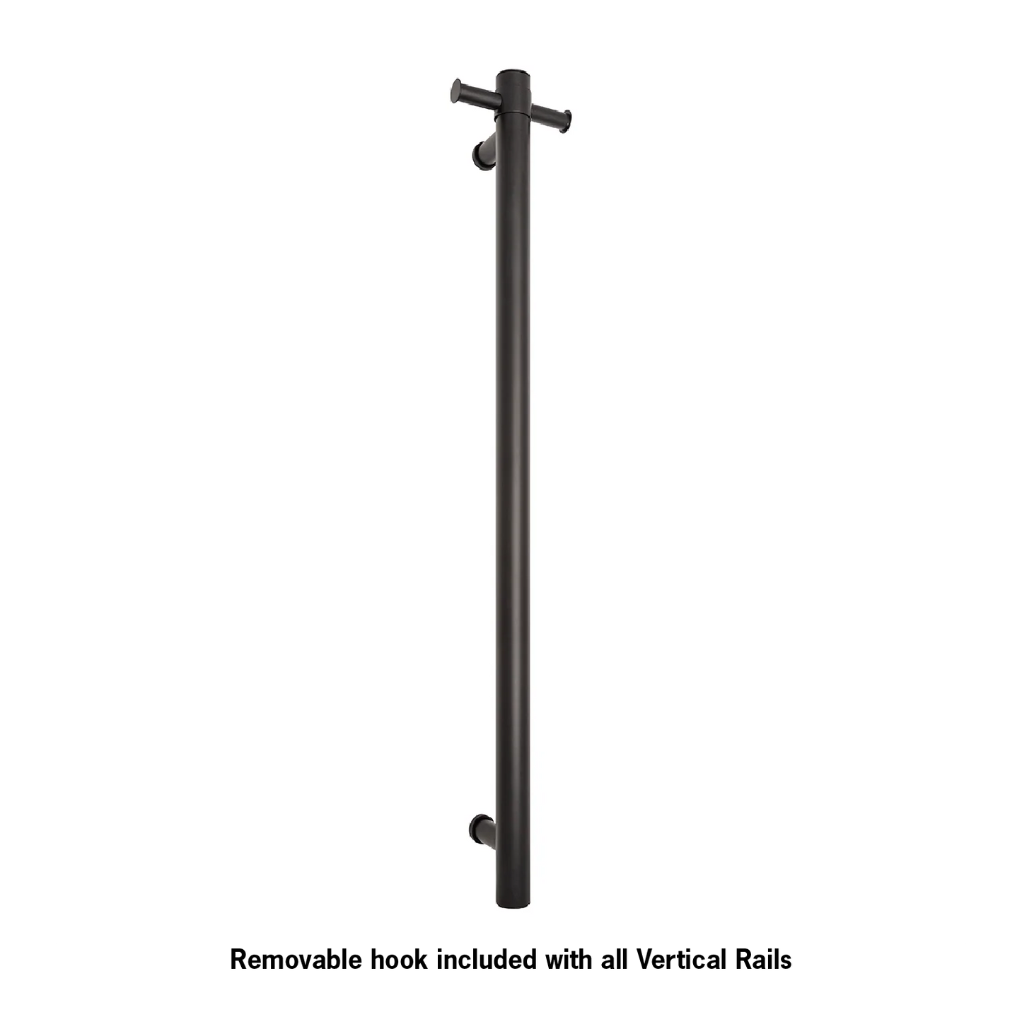 VS900HB Matt Round Vertical Single Heated Rail
