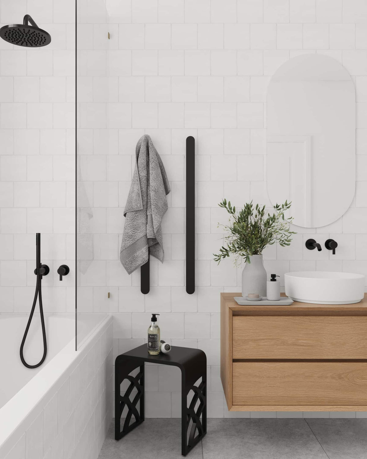 Ivy Solid Surface Shower Stool