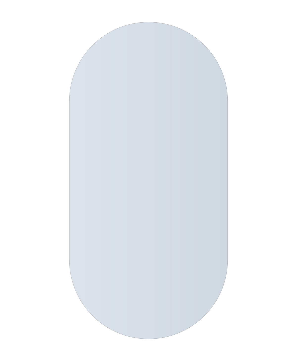 DP6012GT Pill Shape Polished Edge Mirror Glue-to-Wall