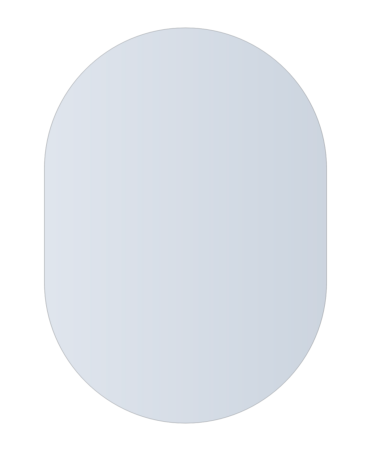 DP5070HN Pill Shape Polished Edge Mirror with Hangers