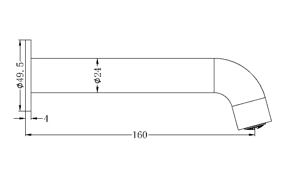 Nero Mecca Basin / Bath Spout 160mm