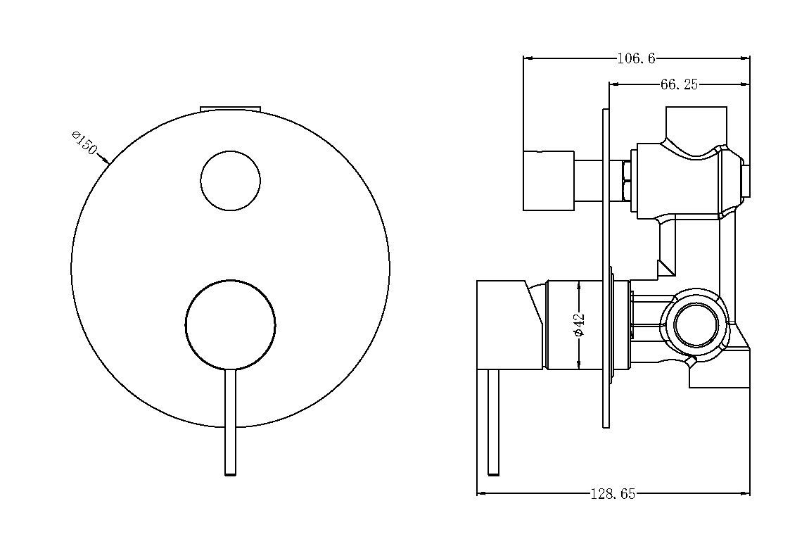 Nero Mecca Shower / Bath Wall Mixer with Diverter - / NR221909aBZ