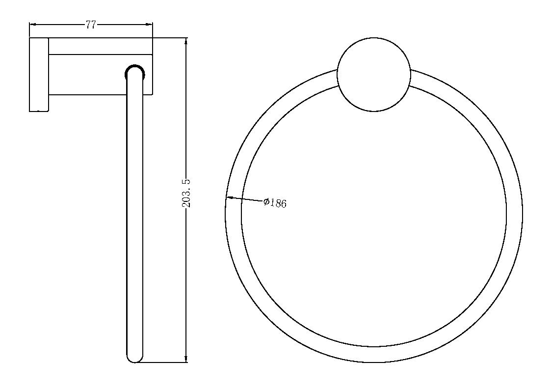 Nero Mecca Towel Ring / NR1980MB